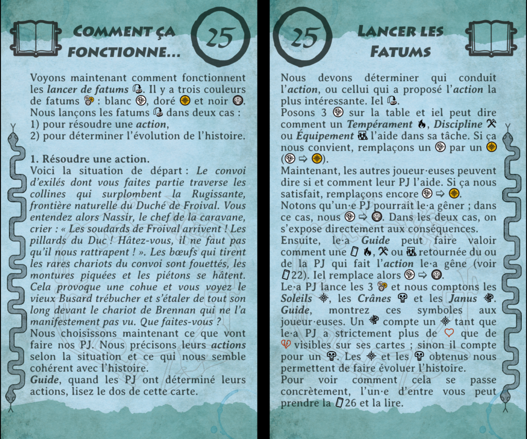 Carte 25 : le système de jeu de Sur les terres des hommes-bêtes (1/2)